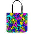Melted Neon Smiley Print Tote Bag in Blue